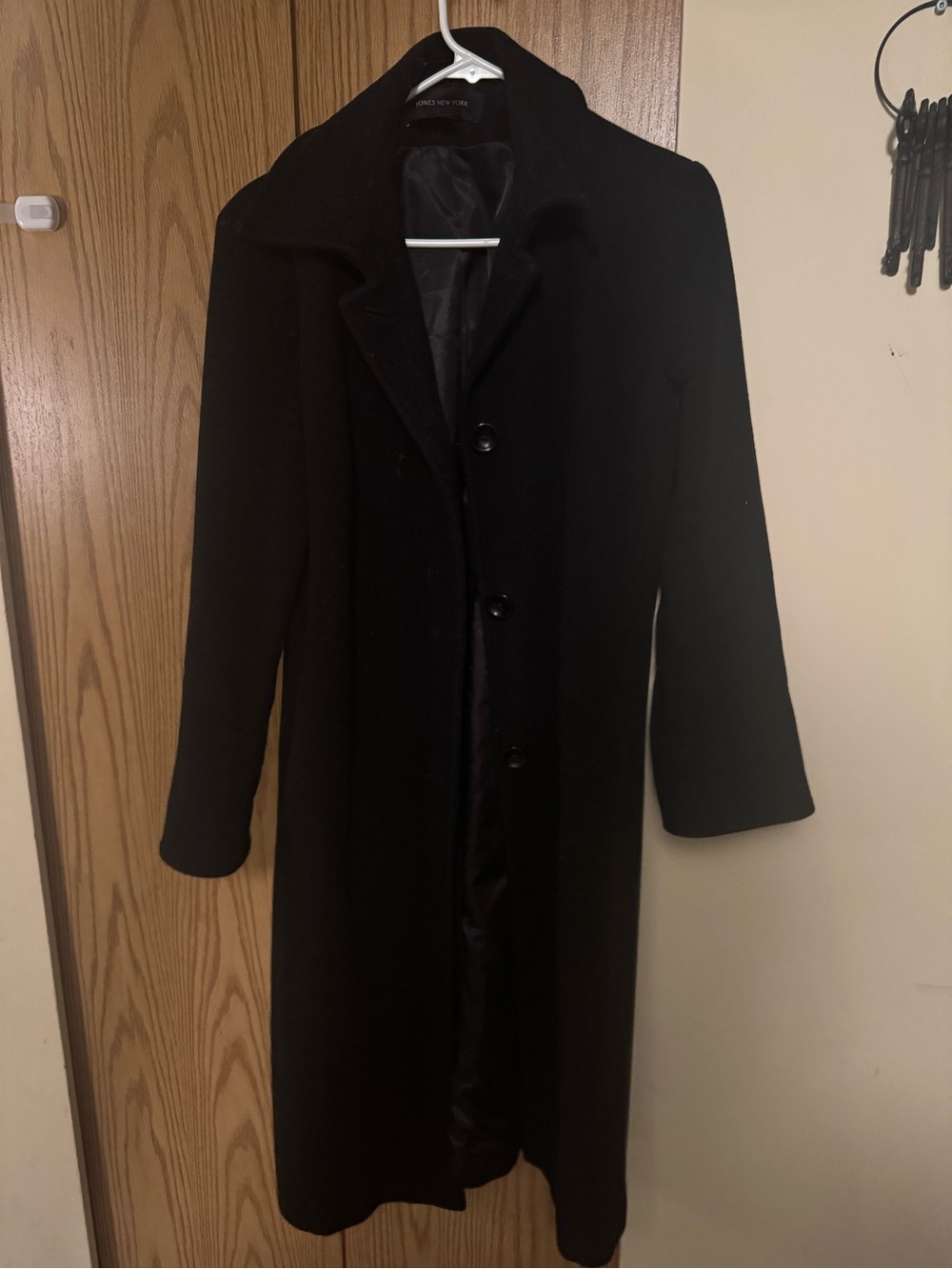 Jones New York Long Black Trench Coat